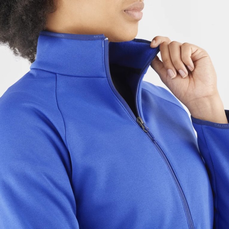 Salomon Essential Warm Full Zip Women's Jackets Blue | CA 92V51